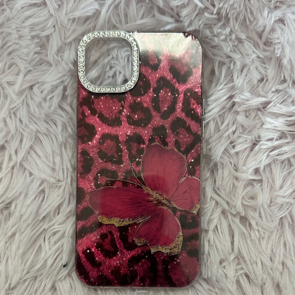 Amazon Pink Leopard Butterfly Phone Case